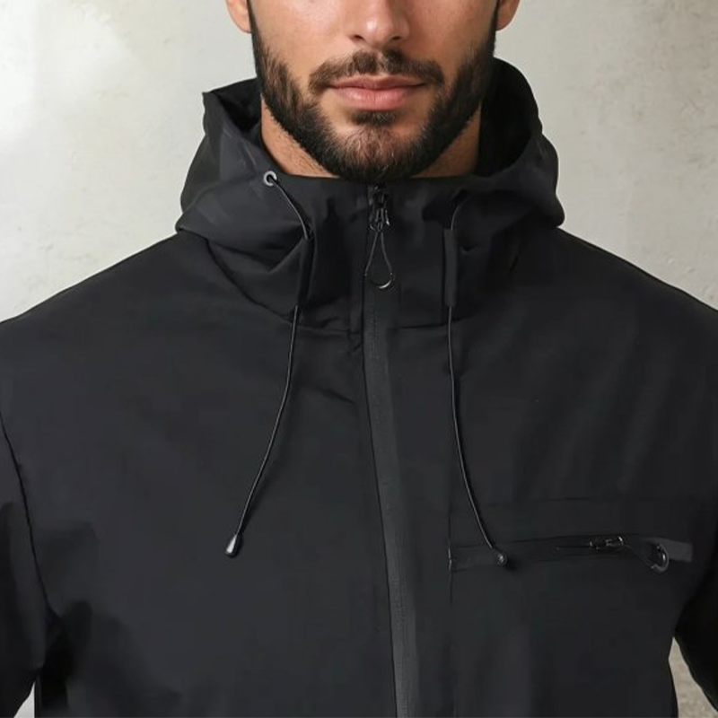 Heren outdoor sportjas in effen kleur
