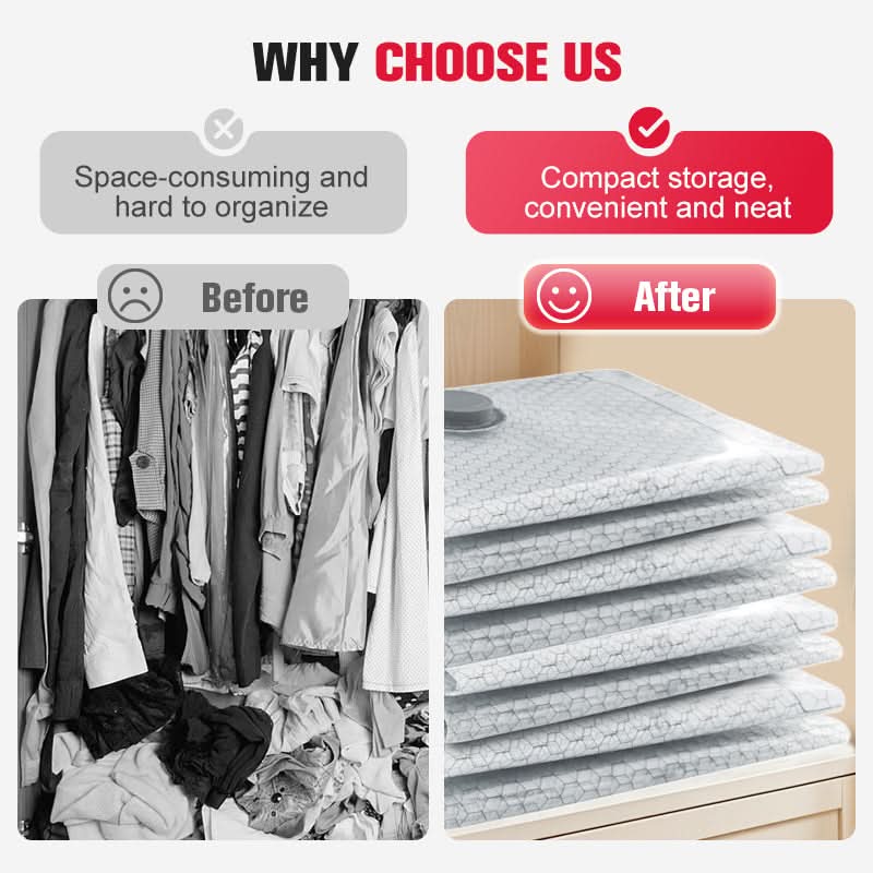 🔥 50% KORTING !✨Opbergset voor Reizen: Vacuümzakken en Draagbare Pomp