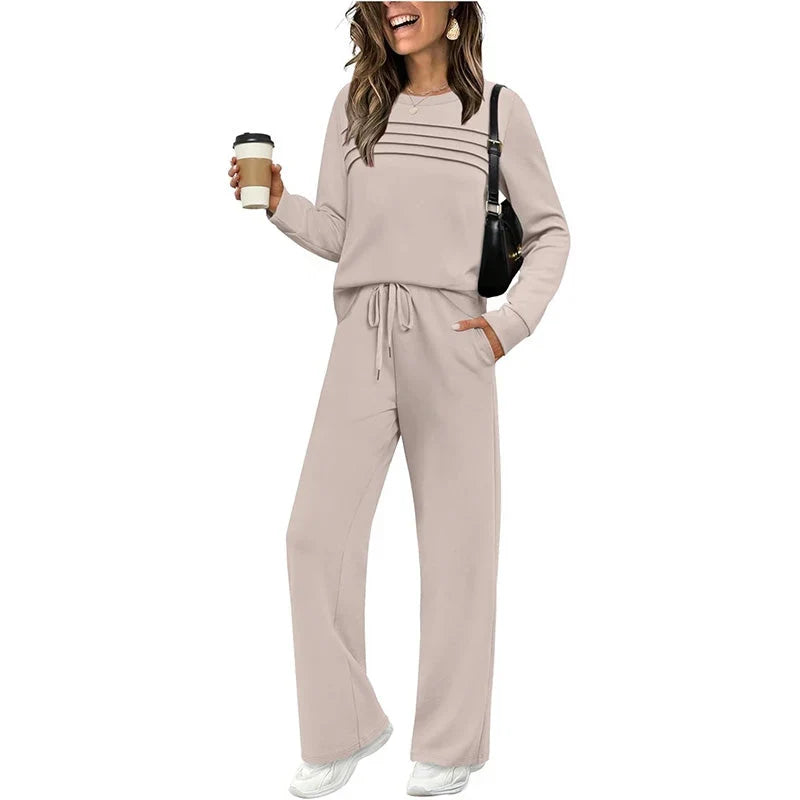 💥Uitverkoop 50% korting👗Dames casual set: top en broek met trekkoord