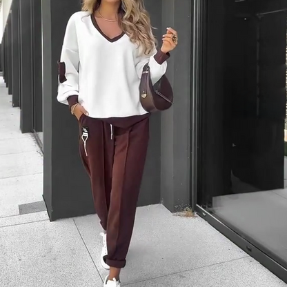 🎉GRATIS VERZENDING🎉 Color-Block Pullover Hoodie & Joggingbroek Set – Opvallend Design, Comfortabel Voor Alledag