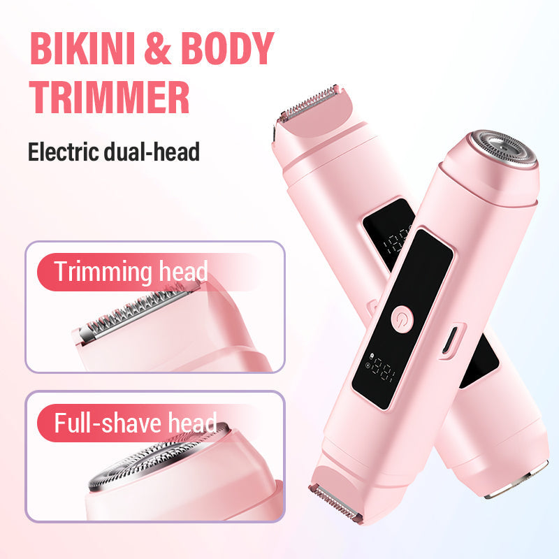 Elektrische bikini- en bodytrimmer met twee koppen