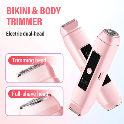Elektrische bikini- en bodytrimmer met twee koppen