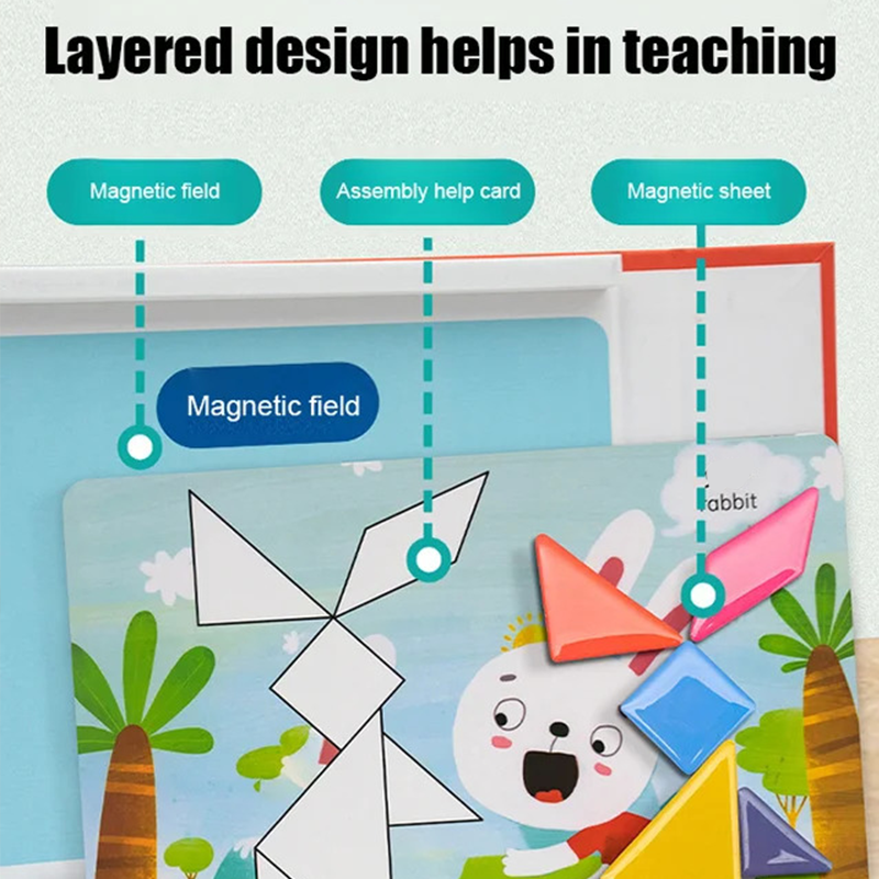 🎁Magnetische tangram -puzzelset voor kinderen