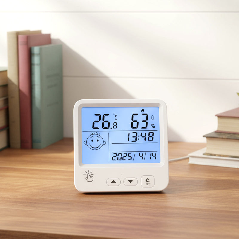 Slimme digitale bureaubladhygrometer-thermometer