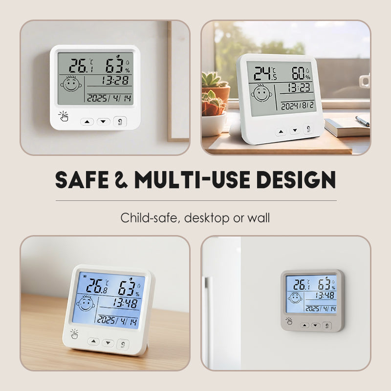 Slimme digitale bureaubladhygrometer-thermometer