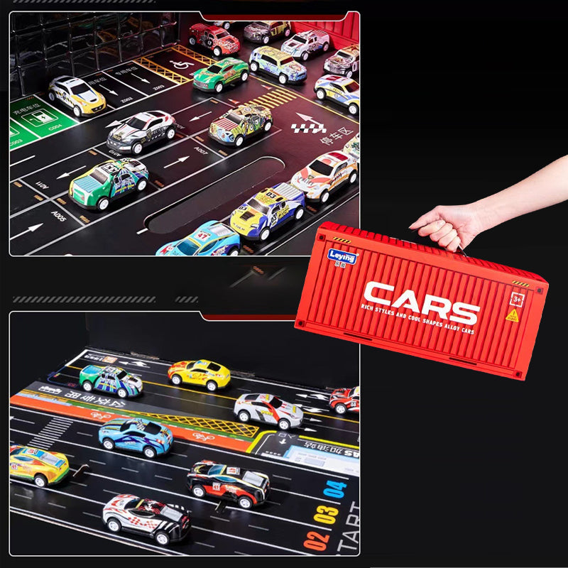 🎅Kerstactie 50% KORTING🎁48 Mini Pull-Back Auto's met Ingebouwde Garage Set