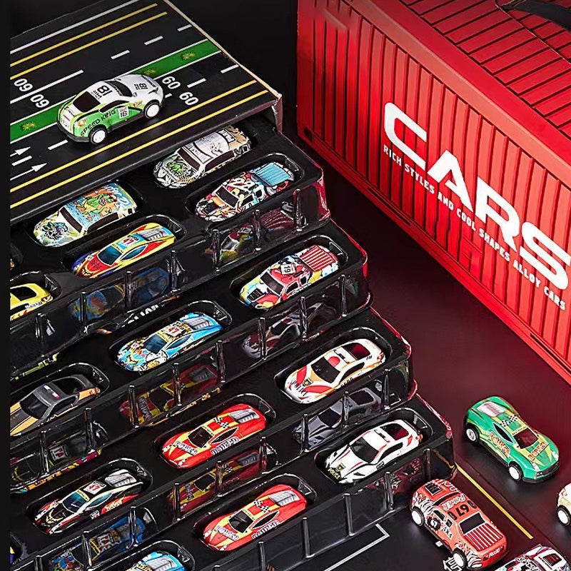 🎅Kerstactie 50% KORTING🎁48 Mini Pull-Back Auto's met Ingebouwde Garage Set