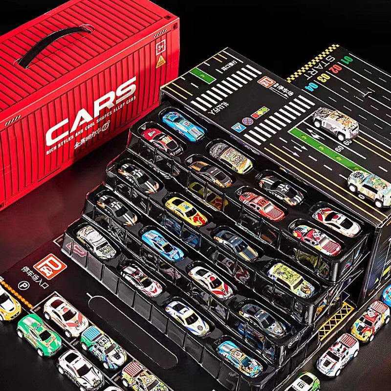 🎅Kerstactie 50% KORTING🎁48 Mini Pull-Back Auto's met Ingebouwde Garage Set