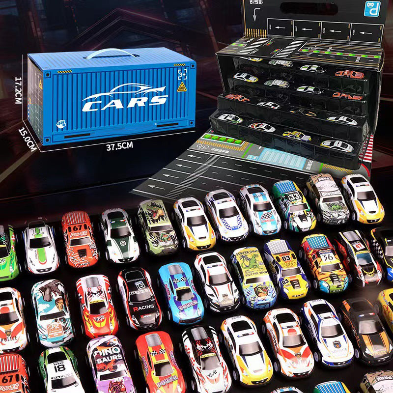 🎅Kerstactie 50% KORTING🎁48 Mini Pull-Back Auto's met Ingebouwde Garage Set