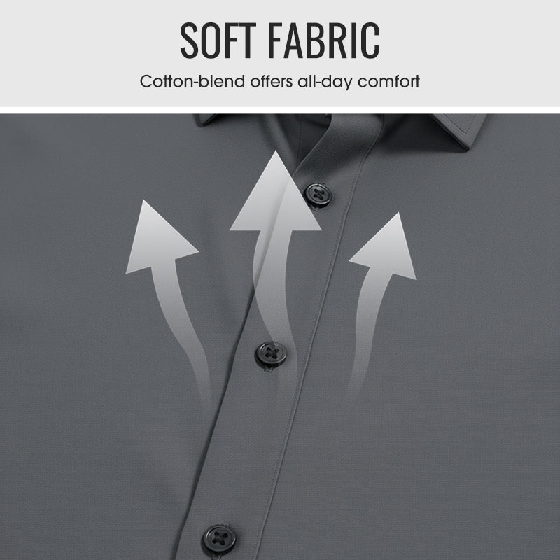 🔥LAATSTE DAG UITVERKOOP 50% KORTING🔥Heren effen overhemden met revers, lange mouwen en knoopjes