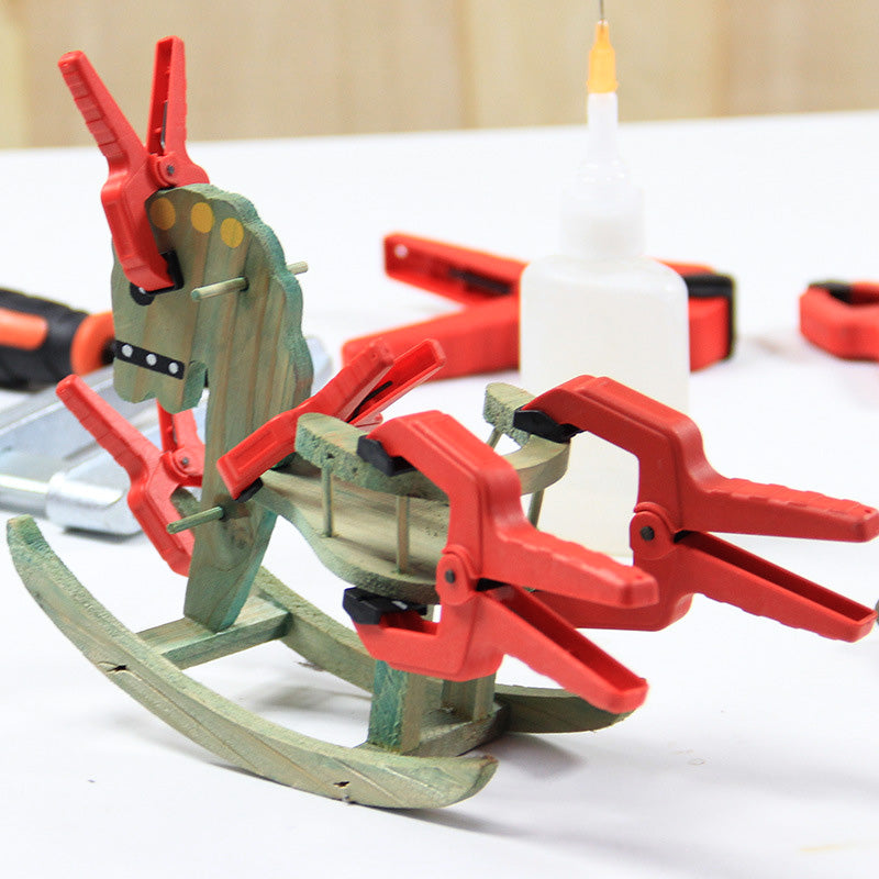 🔧A-vormige Houtbewerkingsklem – Superieure ABS Kwaliteit, Éénhandig Bediening & Sterke Veer (Breed Toepassingsgebied)!