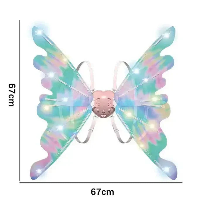 🦋✨ Kinder Elektrische Vlinder Feeënvleugels – Flapperend LED Licht, Gradiënt Ontwerp & Comfortabel Voor Verkleedfeestjes! 👧