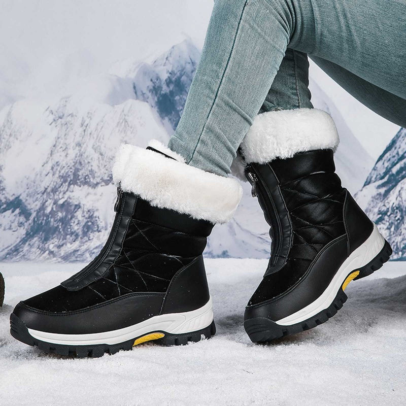🔥 40% KORTING ! ✨ Antislip Winterlaarzen voor Dames - Warme Binnenvoering, Gemakkelijk Ritsontwerp, Geschikt voor Sneeuw en IJs ❄️👢