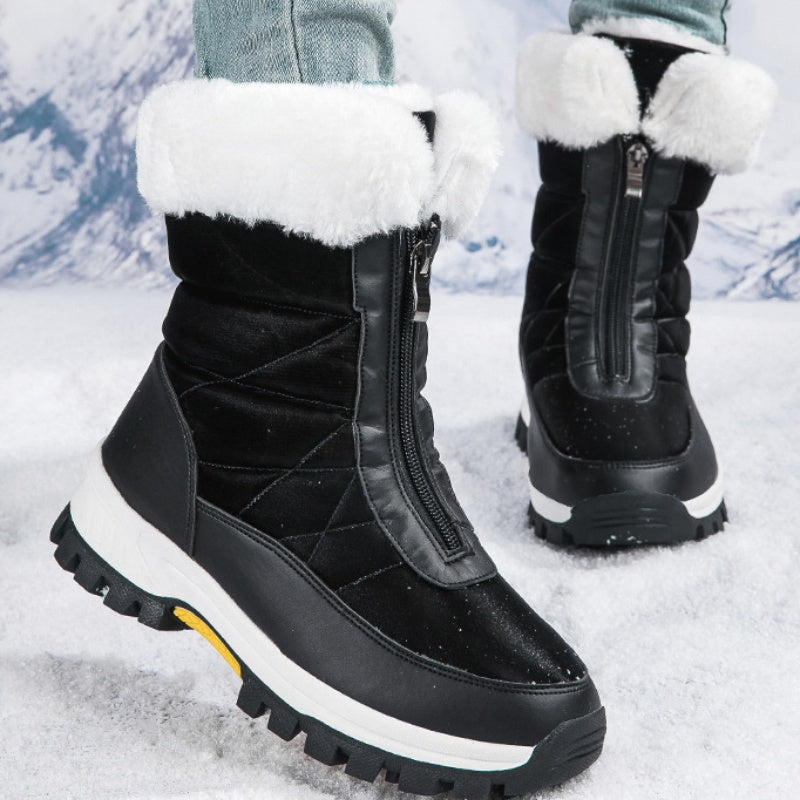 🔥 40% KORTING ! ✨ Antislip Winterlaarzen voor Dames - Warme Binnenvoering, Gemakkelijk Ritsontwerp, Geschikt voor Sneeuw en IJs ❄️👢