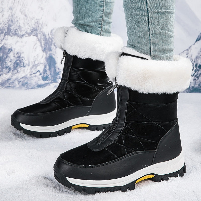 🔥 40% KORTING ! ✨ Antislip Winterlaarzen voor Dames - Warme Binnenvoering, Gemakkelijk Ritsontwerp, Geschikt voor Sneeuw en IJs ❄️👢