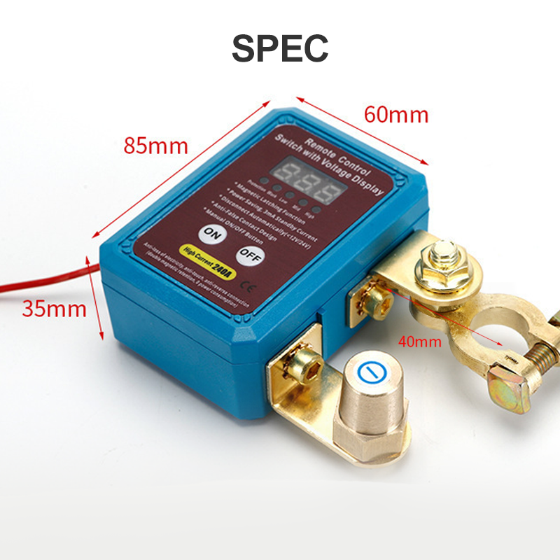 Afstandsbediening voor het loskoppelen van de accu van een auto