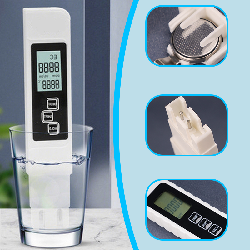 💧 3-in-1 TDS-watertester – meet zuiverheid, temperatuur en geleidbaarheid in 1 seconde! ⚡