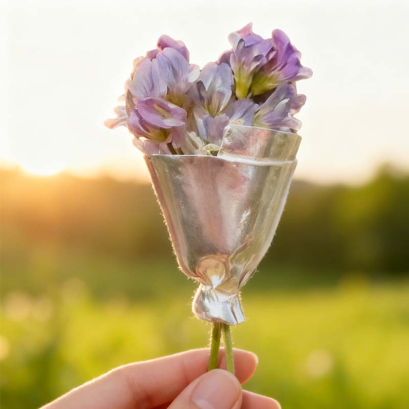 Draagbare bloemenbrochespeld