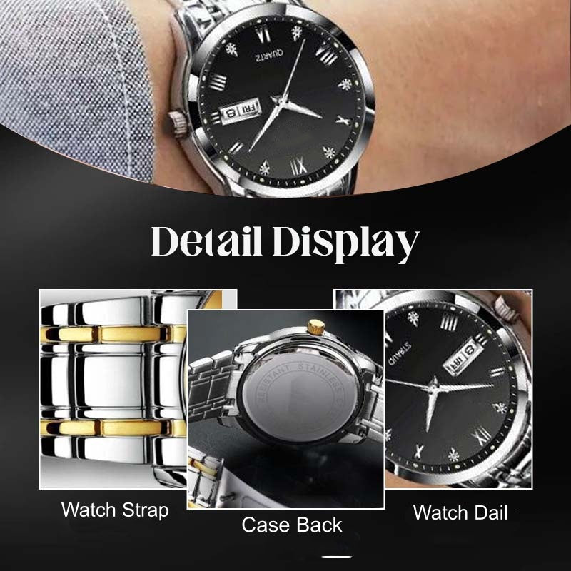 🔥Kerstmis tijdelijke aanbieding: 64% KORTING!!!🔥Tweekleurig waterdicht lichtgevend herenhorloge