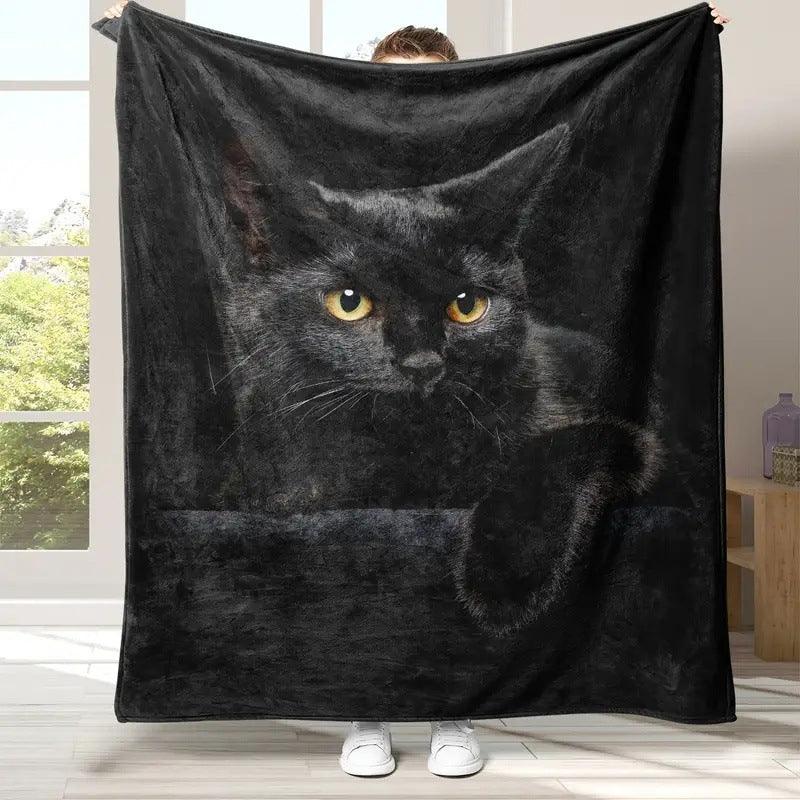 🐱 NU 50% KORTING! ✨ Black Cat All Season Deken - Ultrazacht en comfortabel, ideaal voor op de bank en om te ontspannen 🛋️✨