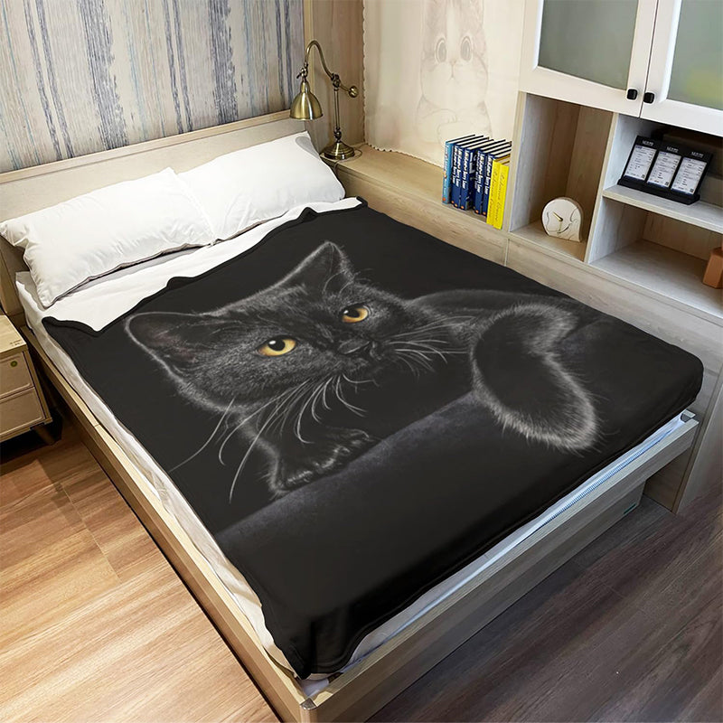 🐱 NU 50% KORTING! ✨ Black Cat All Season Deken - Ultrazacht en comfortabel, ideaal voor op de bank en om te ontspannen 🛋️✨
