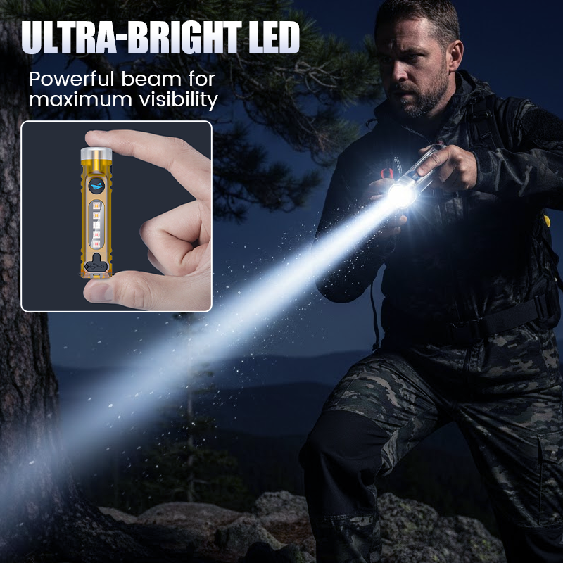 Multifunctionele oplaadbare mini-sleutelhangerzaklamp
