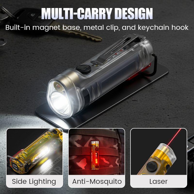 Multifunctionele oplaadbare mini-sleutelhangerzaklamp