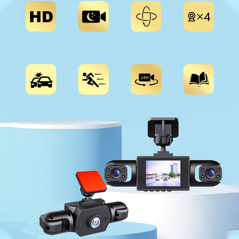 💥 4-Lens 360° Dashcam – 1080P HD, Nachtzicht & Automatische Beveiliging! 🌙🚛Gratis levering