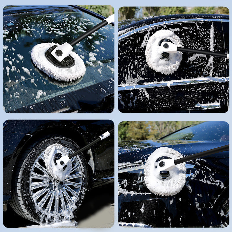 Autowasborstel met 90° draaibare kop en uitschuifbare steel