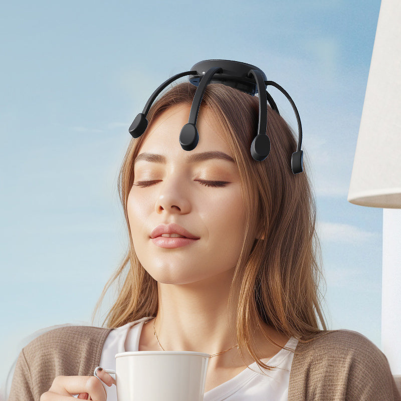 🧠 50% korting! Hoofdhuidmassageapparaat – 8 koppen, 360° massage, 4 modi & draagbaar. Ontspan overal & verbeter uw slaap! ⚡💆‍♂️