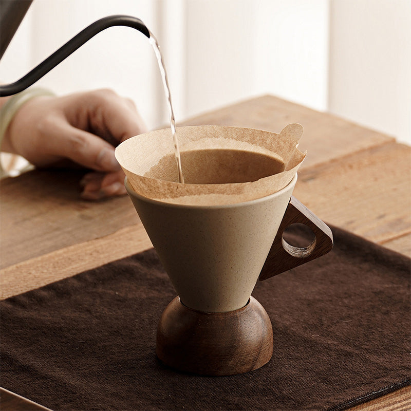 ☕ 50% Nieuwjaarskorting! Vintage koffiemok met houten handvat & schotel – stevig, uniek & perfect voor thuis of kantoor! 🎁✨