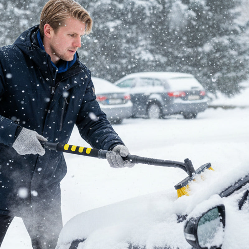 Multifunctioneel hulpmiddel voor het verwijderen van sneeuw en ijs van auto's