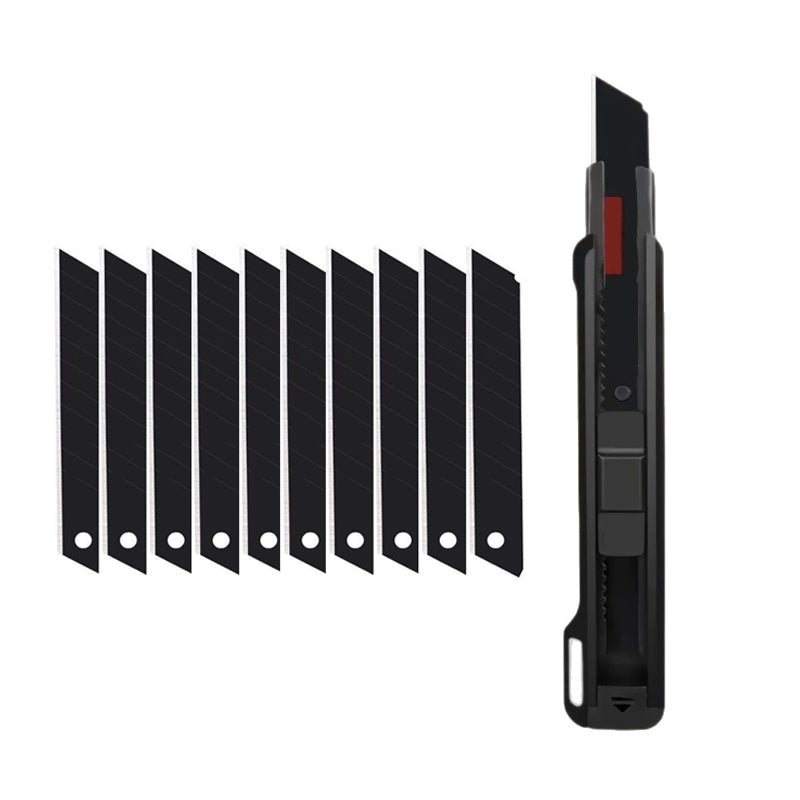 📢📢 50% KORTING!!! ⏰🔪 Professioneel universeel mes – Lemmet van koolstofstaal, veiligheidsvergrendeling, inclusief 10 reservemesjes | Verstevigd ABS-materiaal + ergonomisch handvat ⚡