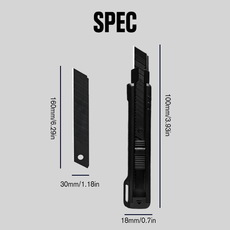 📢📢 50% KORTING!!! ⏰🔪 Professioneel universeel mes – Lemmet van koolstofstaal, veiligheidsvergrendeling, inclusief 10 reservemesjes | Verstevigd ABS-materiaal + ergonomisch handvat ⚡