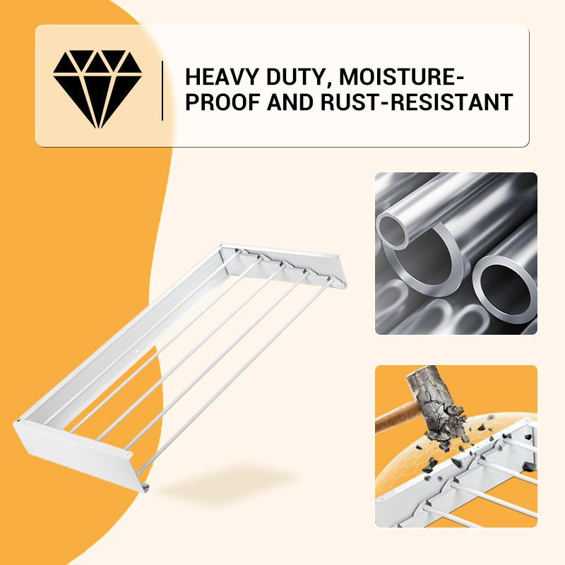 Opvouwbaar wandgemonteerd droogrek voor kleding