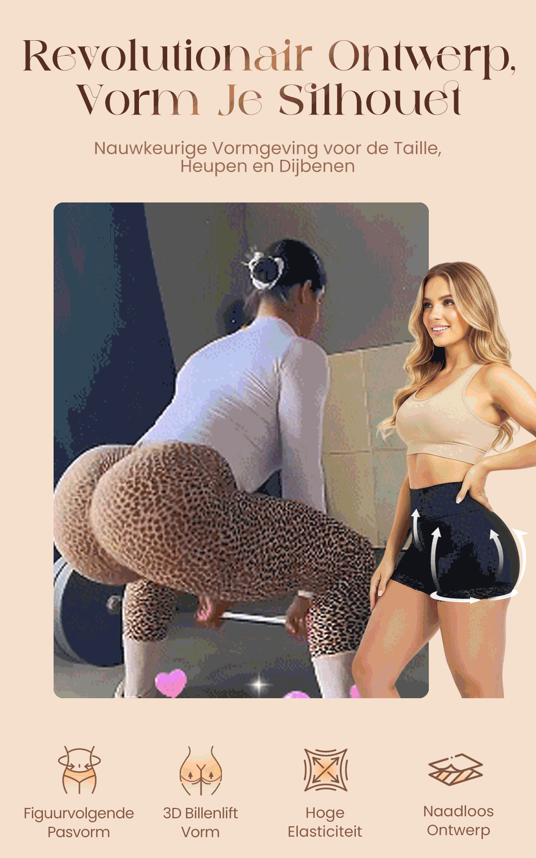 Gewatteerde Shaping-Shorts Met Billenlift