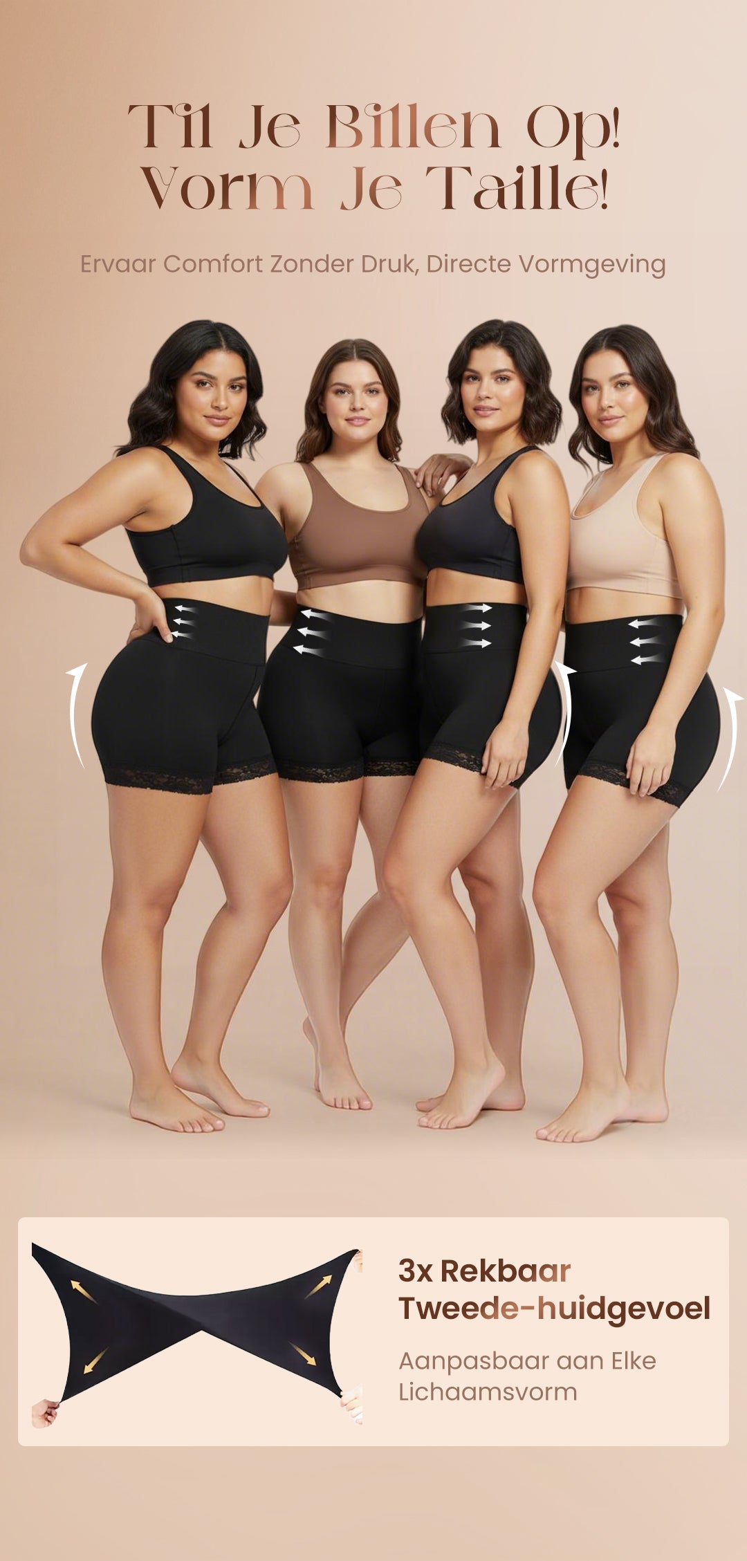 Gewatteerde Shaping-Shorts Met Billenlift