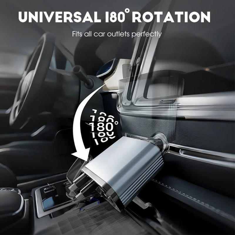 ⚡✨ Ultrasnelle 4-in-1 Autolader 90W – Met Intrekbare Kabels & Sfeervol Sterrenlicht 🚗🌌