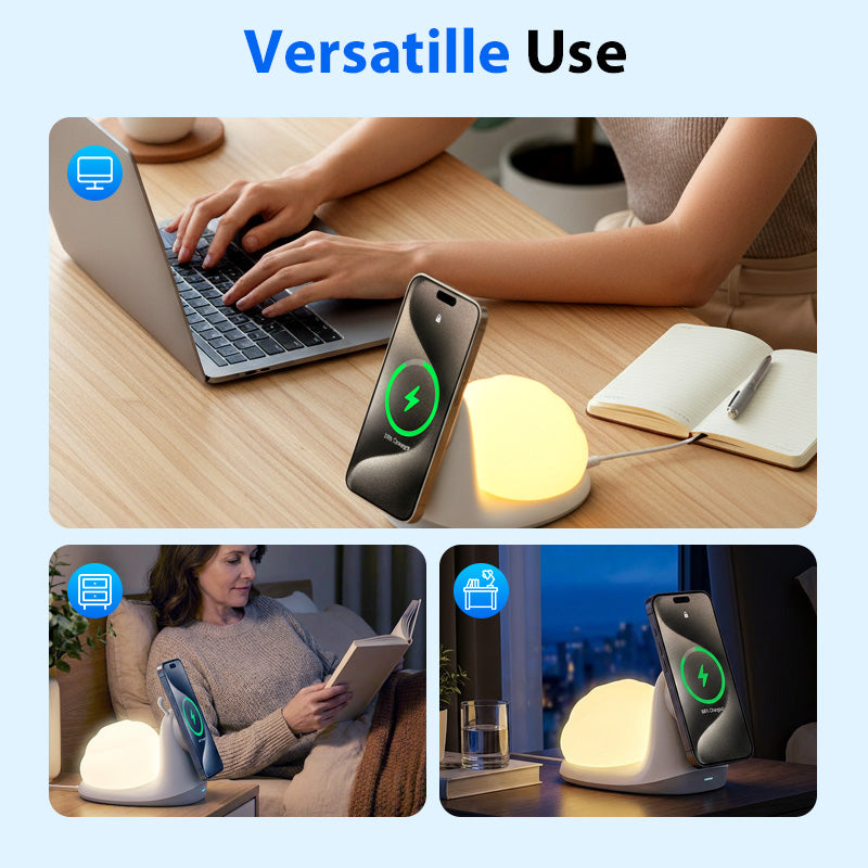 15W magnetisch draadloos oplaadstation in de vorm van een slak met nachtlampje