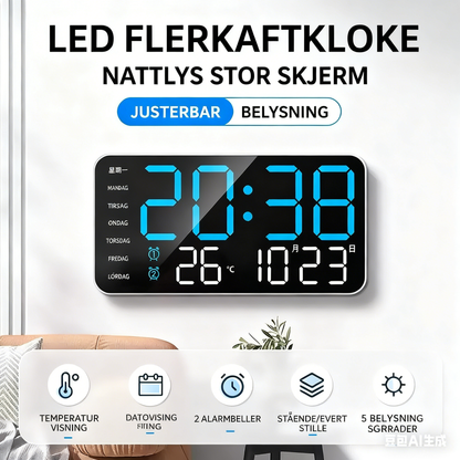 📢📢50% KORTING !! ⏰Multifunctionele decoratieve LED digitale wandklok
