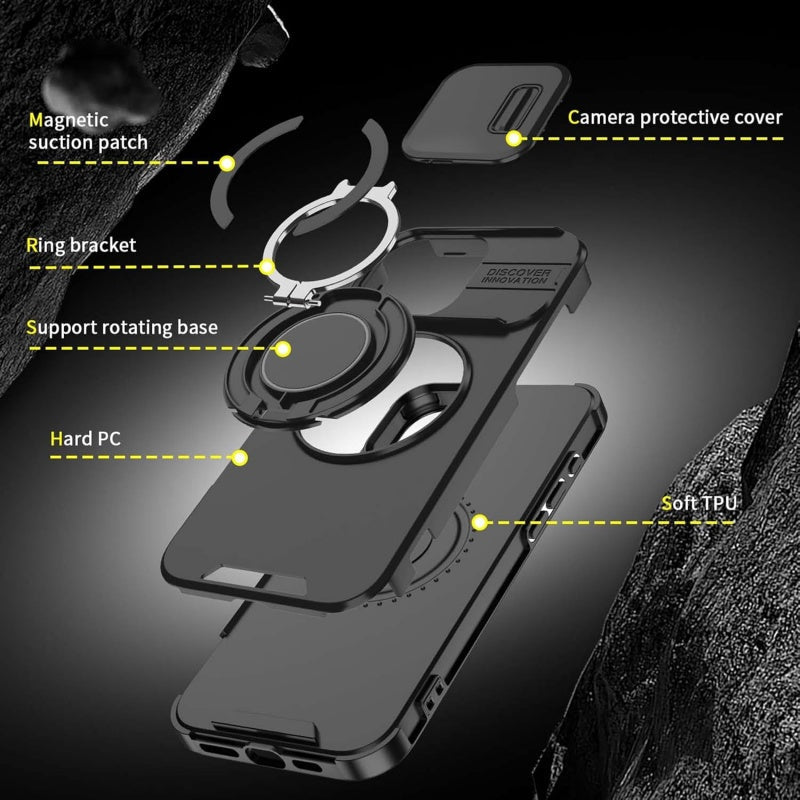 Premium telefoonhoesje met ringstandaard voor iPhone