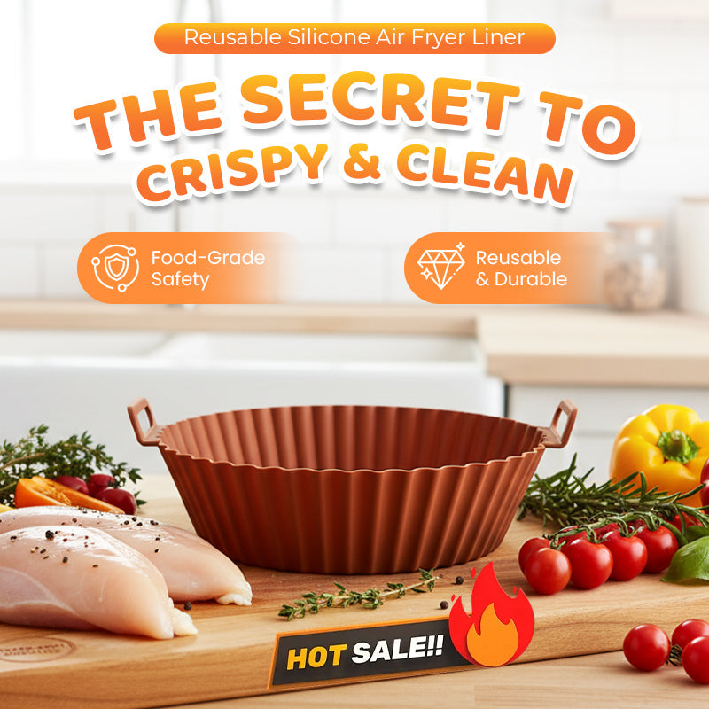 🍟 50% korting! Herbruikbare siliconen airfryer-voering – verhoogde bodem, handige grepen & vaatwasserbestendig. Houd je airfryer schoon zonder bakpapier! ✨🔧