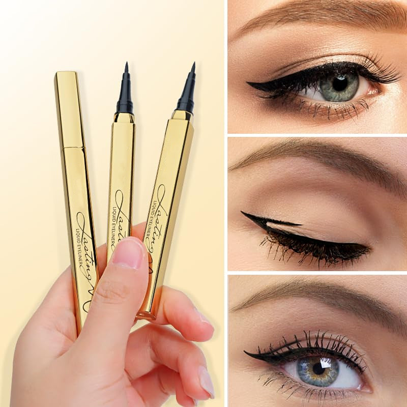 👁️✨ Strakke lijnen, de hele dag mooi🔥 Nieuwjaarsactie: Langhoudende Waterproof Vloeibare Eyeliner