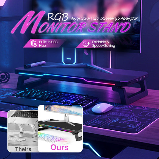 Ergonomische RGB-monitorstandaard met USB-hub