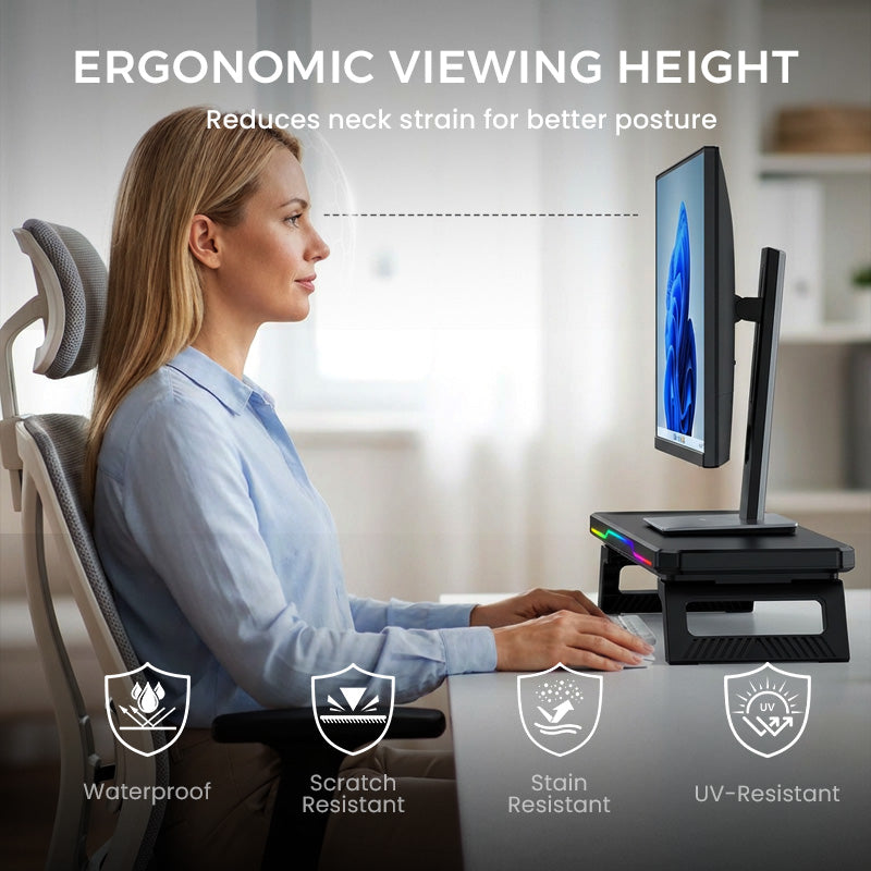 Ergonomische RGB-monitorstandaard met USB-hub