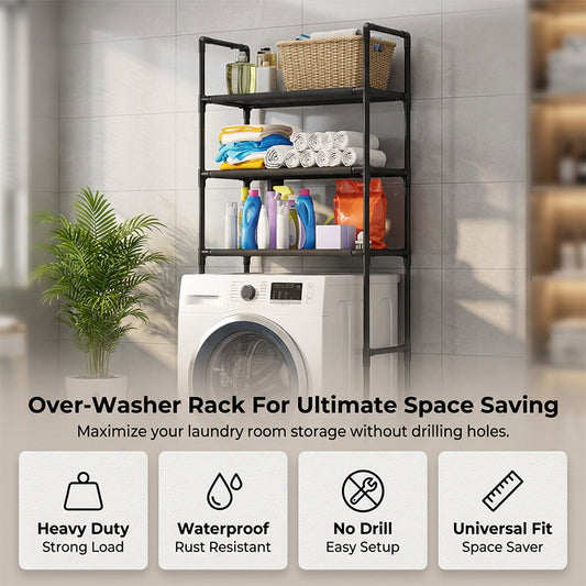 🚿 Badkamer opbergrek zonder boren – stevig, waterbestendig en eenvoudig te monteren op elke gladde muur.