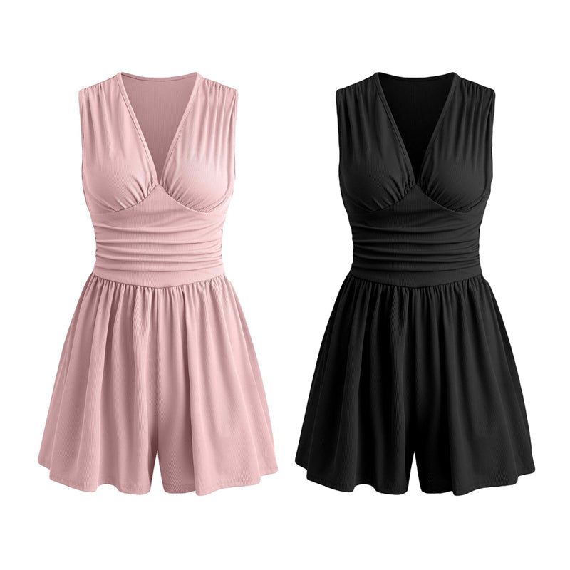 👗 50% korting! V-hals romper met rimpeltaille – flatterend, veelzijdig en perfect voor zomer en vakantie.