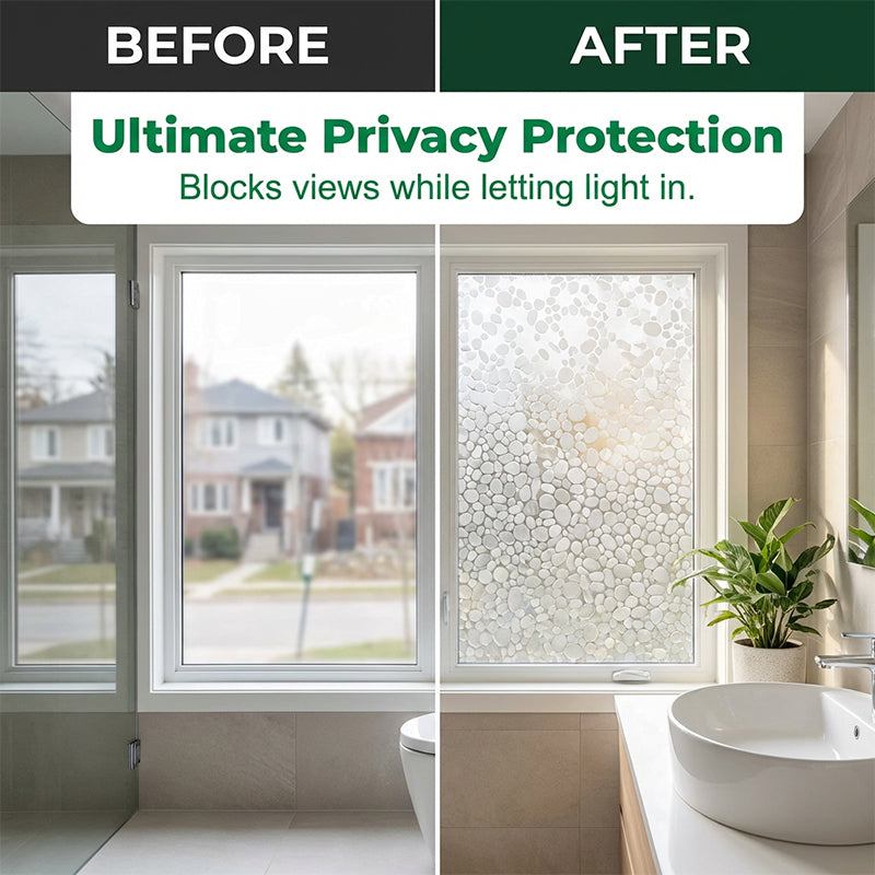 3D-raamfolie met statische hechting