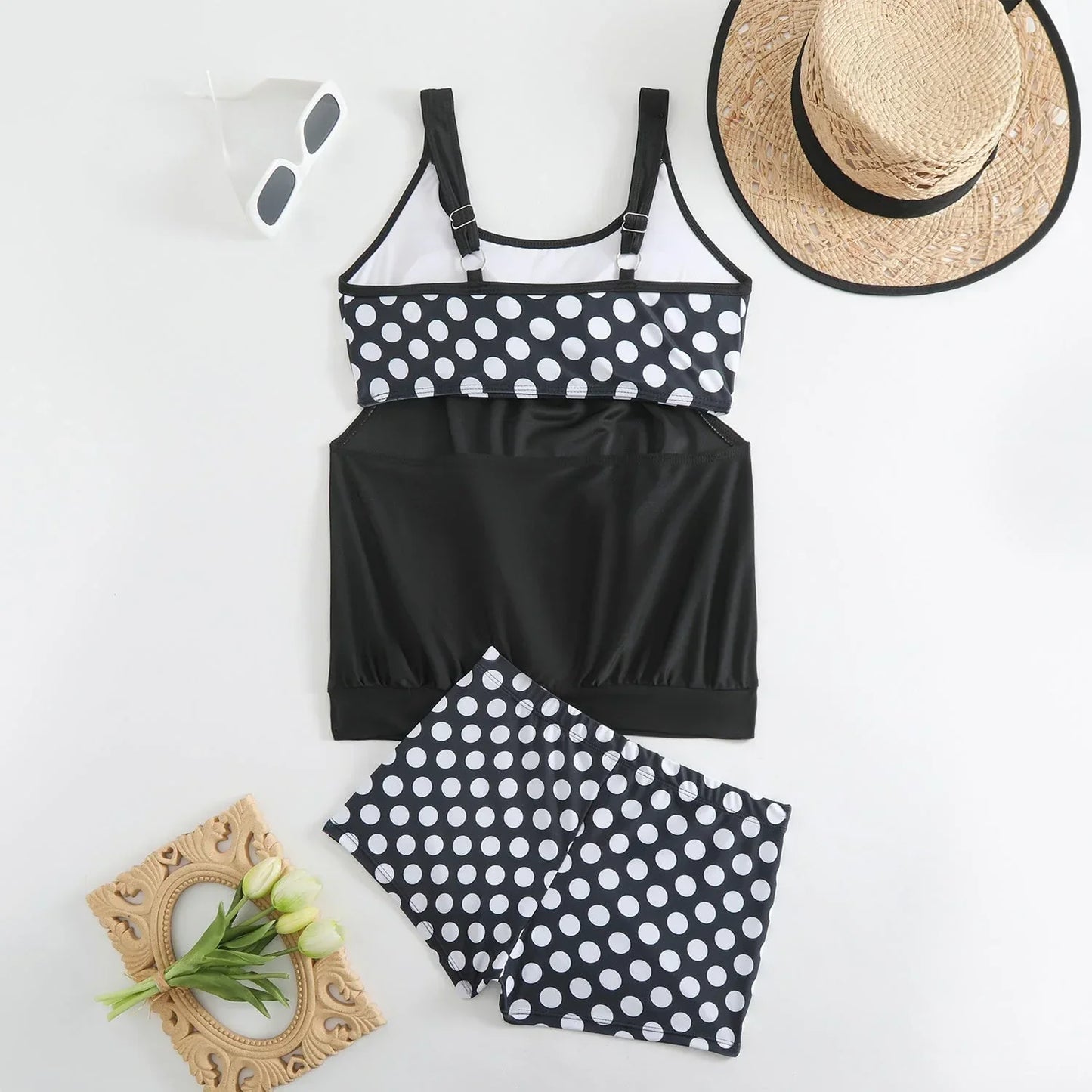 🩱Dames Tweedelig Polkadot Zwempak