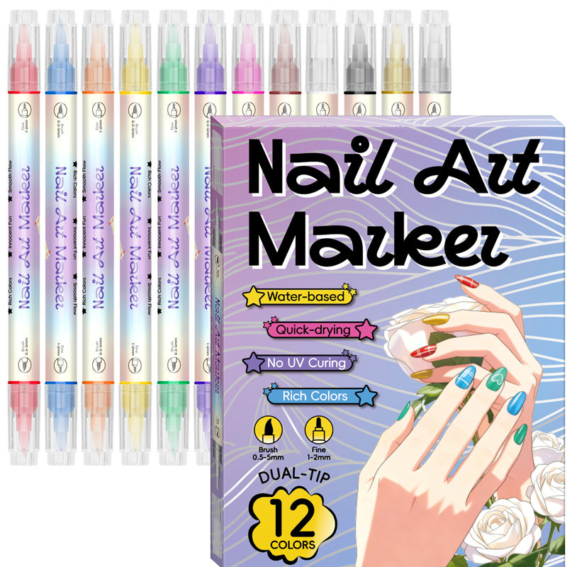 💸🚫 50% KORTING! Waarom €60 betalen voor nail art als je het zelf kunt? Deze dual-tip pennen maken van jouw nagels een kunstwerk – je vriendinnen vragen straks waar je salon zit!